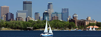 Community view of the Calhoun Isles neighborhood of Minneapolis, Minnesota