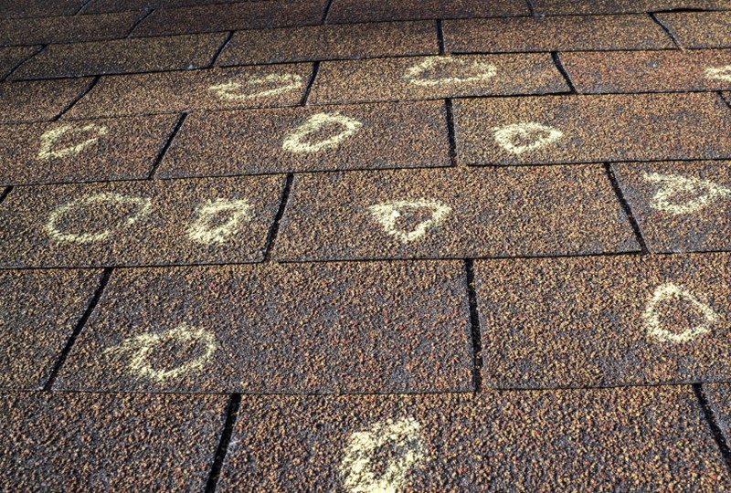 Hail damage on roof