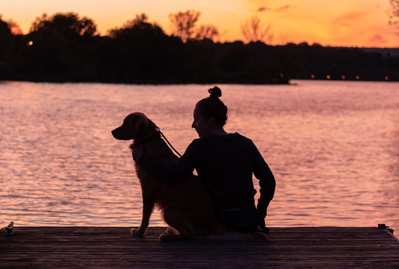 Sunset over a lake