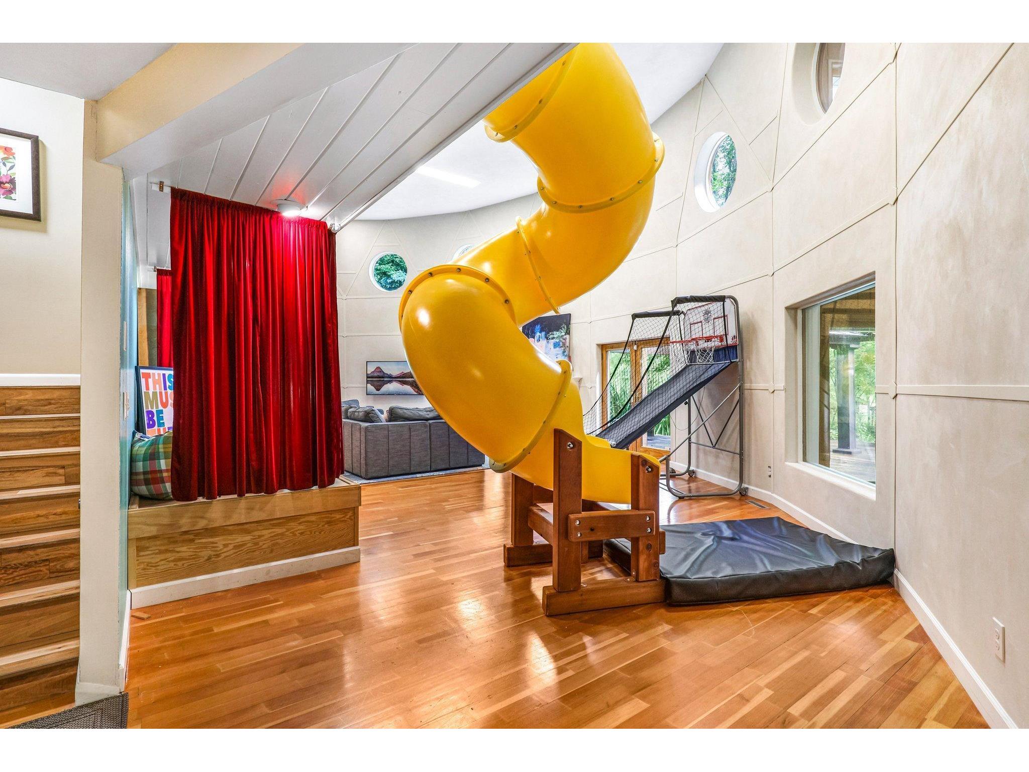 Indoor playroom with slide