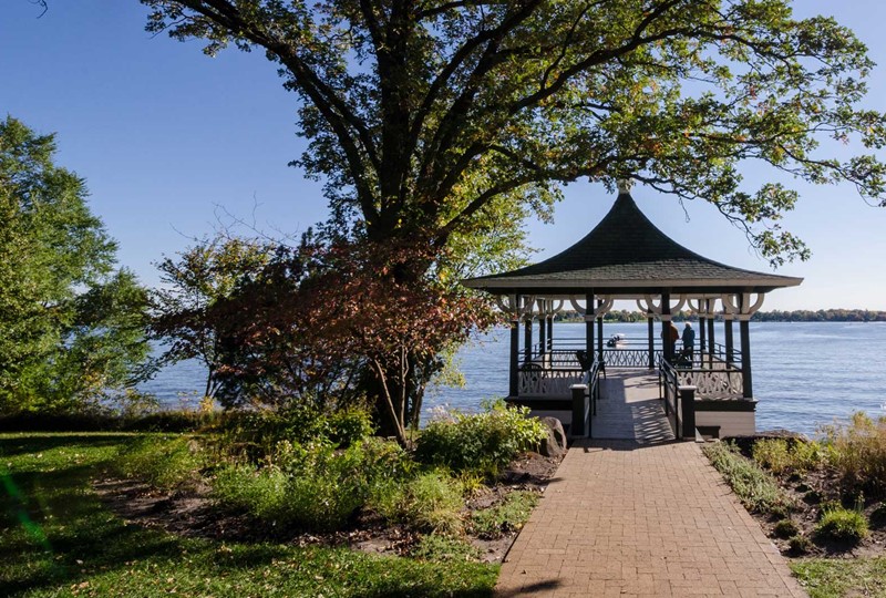 Gazebo overlooking a lake