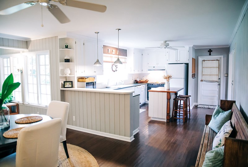 A home with an open kitchen layout